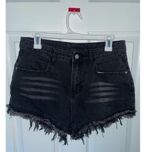 Black jean shorts